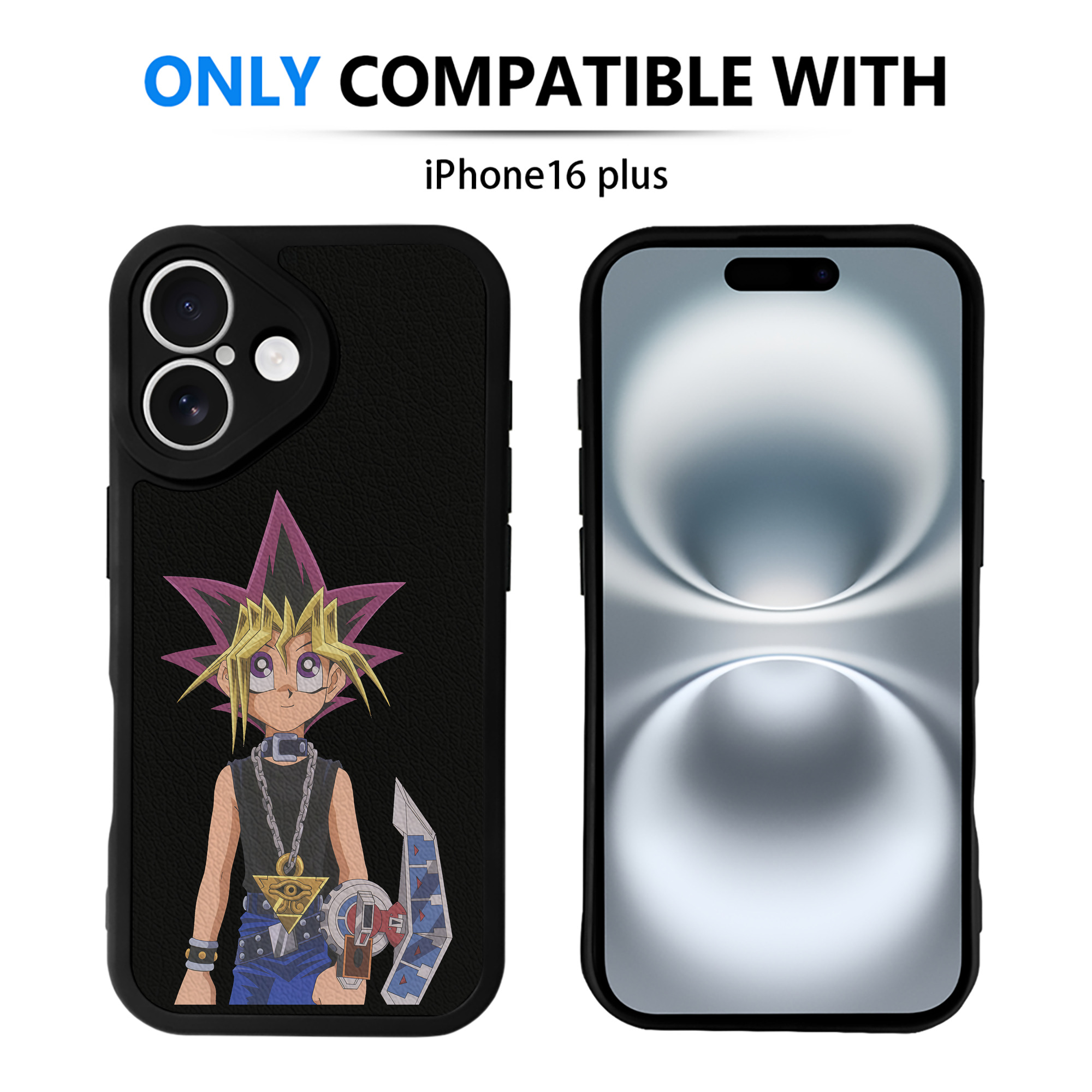 （画像用） 遊☆戯☆王 Yu-Gi-Oh! 【iPhone 16シリーズ対応】シリコンスマホケース（レザー調） 材質：シリコン